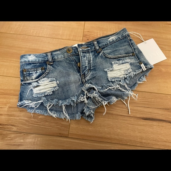 One teaspoon Trashwhores Jean Shorts in Cobain - Picture 5 of 5